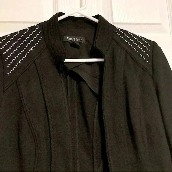 White House Black Market Women’s Blazer Jacket w/ Sequins Black Sz. 2 - Picture 4 of 9